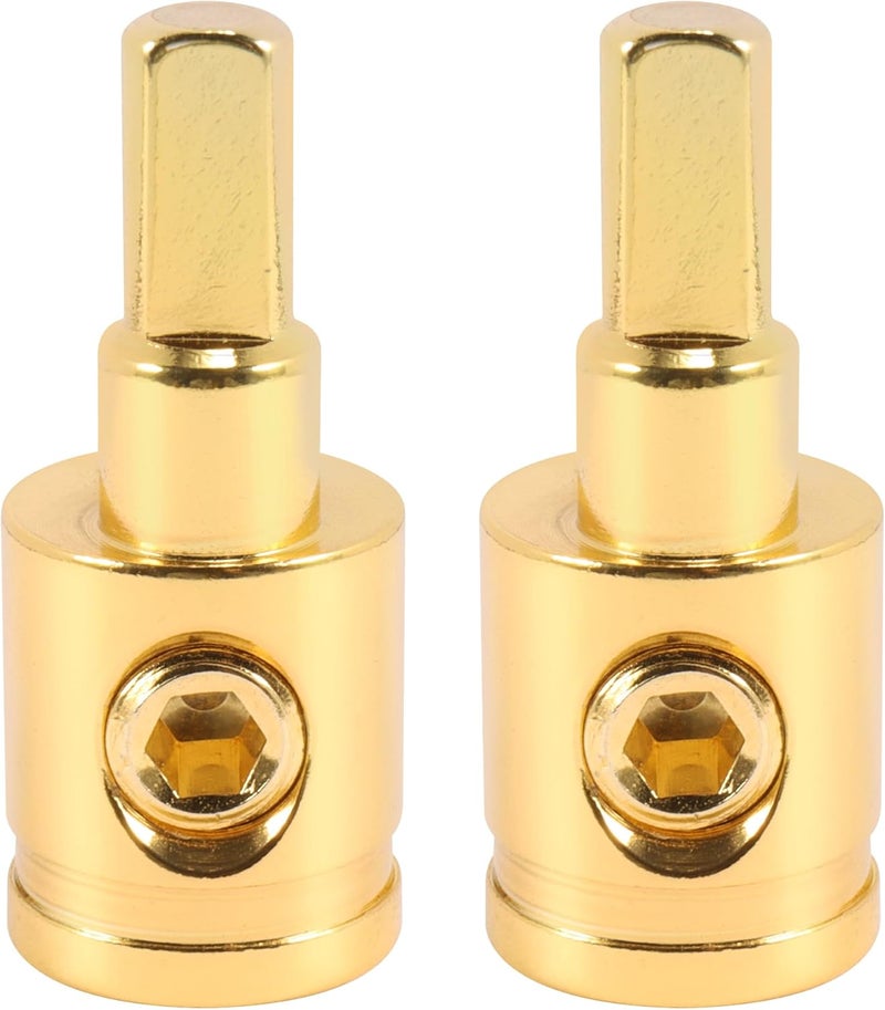 Asooll 4/0 Gauge Wire Reducer 2pcs Power-Cable Terminals Amp Input Wire Reducer Adapter Brass Nickel Plated for Boat Car RV - Image 1